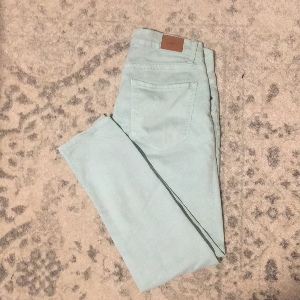 Teal cropped jean